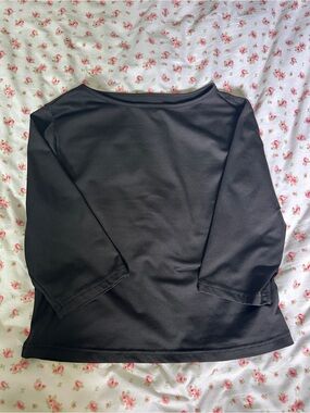 H&M Black 3/4 Sleeve Boatneck Tee